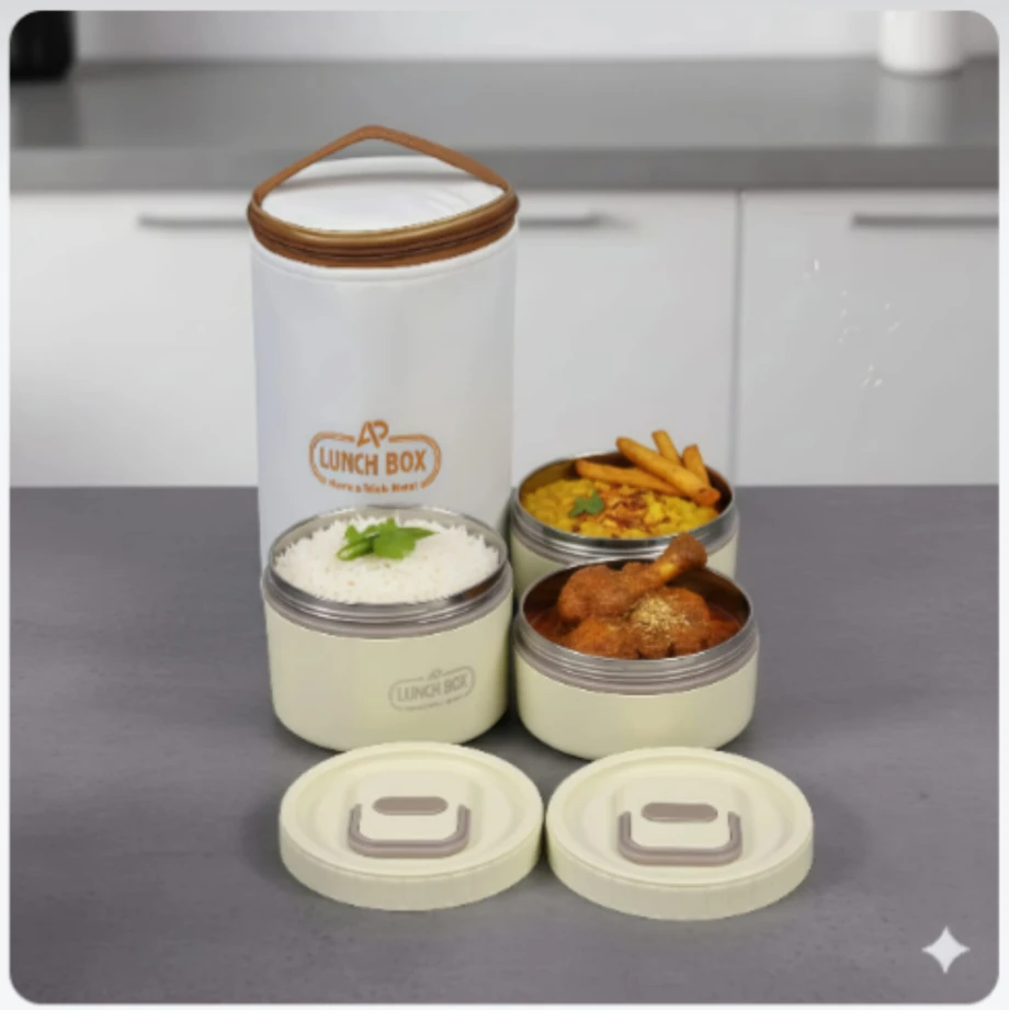 3 Layer lunch Box set (3 PCs+free carry bag)